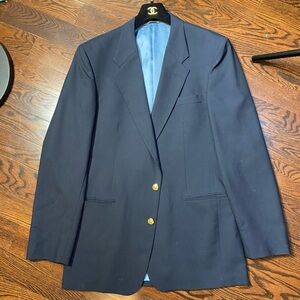 Marzotto Tessuti Italia Navy Blazer Gold Buttons US44 Made in Italy